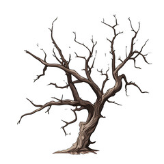 Beautiful dead tree on transparent background PNG