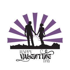 silhouette valentines day celebration social media post template
