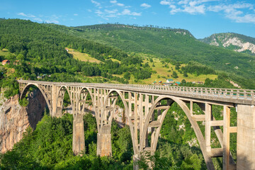 Fototapeta na wymiar Djurdjevica Tara Bridge. Montenegro
