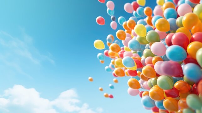 colorful balloons in sky