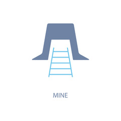 Gold mine concept line icon. Simple element illustration. Gold mine concept outline symbol design.