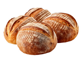 loaf of sourdough bread isolated on a transparent background