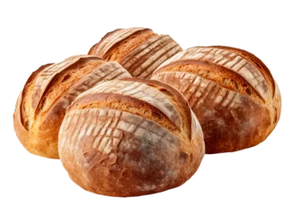 Fotobehang Bakkerij loaf of sourdough bread isolated on a transparent background