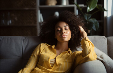 Obraz premium portrait of a woman in a moment of relaxation