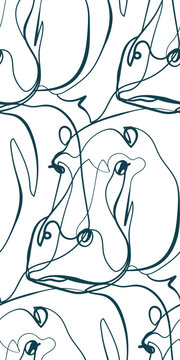 hippopotamus behemoth nature wildlife artistic seamless ink vector one line pattern hand drawn