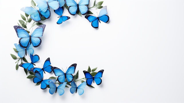 Blue butterflies wreath