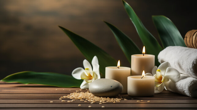 Body massage in spa background