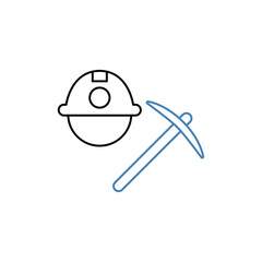 Coal miner concept line icon. Simple element illustration. Coal miner concept outline symbol design.