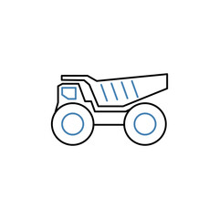 Dump Truck concept line icon. Simple element illustration. Dump Truck concept outline symbol design.