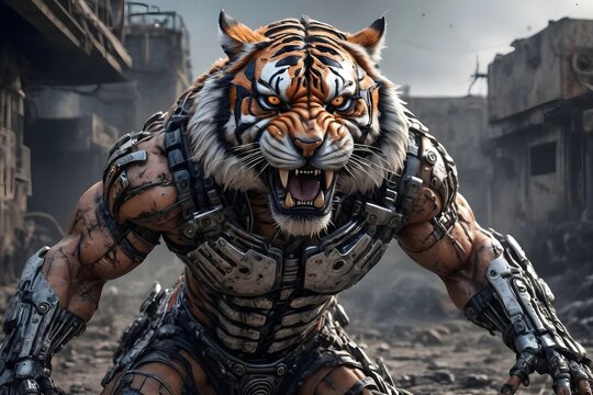 post-apocalyptic Tiger warrior