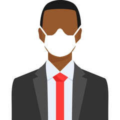 Businessman wearing medical masks protecting themselves from the virus