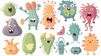 A group of microbes and viruses. AI Generated