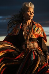 Fototapeta premium Mature woman in traditional clothes.