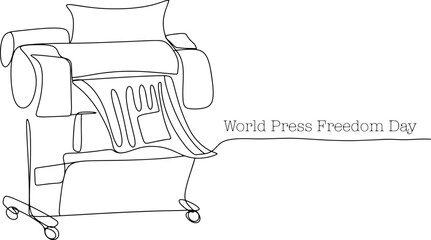 A printer. Newspaper. Seal. One line.