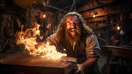 Old Time Blacksmith Laughing 