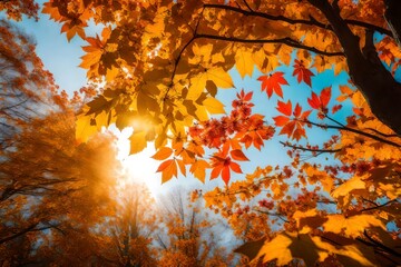 Unleash the vibrant kaleidoscope of colors in exquisite detail encapsulating the fragrant allure of autumnal blossoms in a breathtaking photograph. --