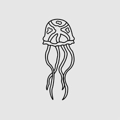 Hand drawing jellyfish vector illustration