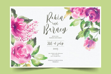 watercolor wedding invitation design vector illustration