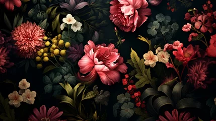 Fototapeten Exotic floral pattern wallpaper texture © shameem