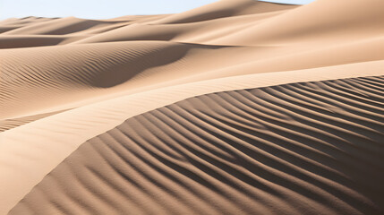 Fototapeta na wymiar Golden sand dunes dessert background generativ ai