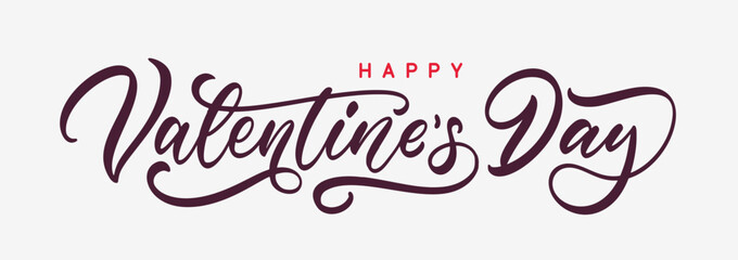 Happy Valentine's Day hand drawn holiday calligraphy for banner