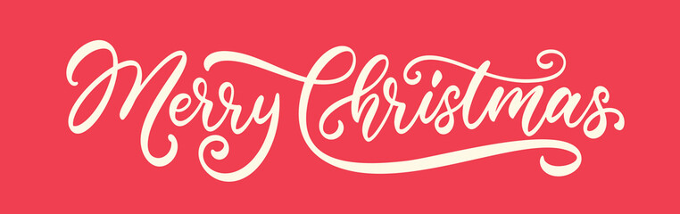 Merry Christmas hand lettering typography for banner