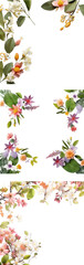 Elegant Arrangement of Vibrant Spring Blooms Framed by Intricate Foliage Makes for a Lovely Wedding Invitation Card Design
