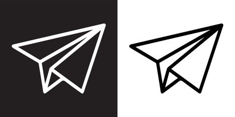 Paperplane icon vector. Telegram sign symbol in trendy flat style. Telegram vector icon illustration isolated on black and white background