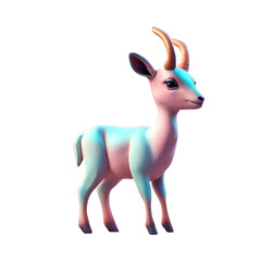 A cartoon animal with horns