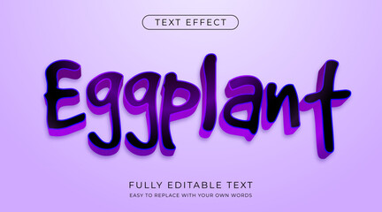 Editable text effect cartoon in purple color