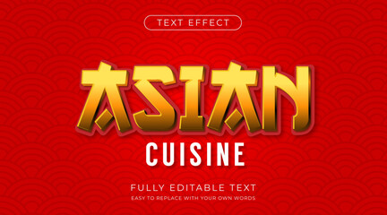 Asian style editable text effect - obrazy, fototapety, plakaty