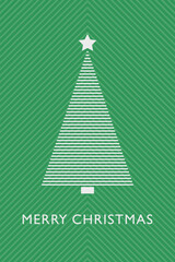 Geometric Christmas tree. Design of a greeting card. Vector illustration