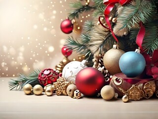 Naklejka na ściany i meble christmas tree with balls
