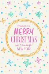 Decorative Christmas greeting cards with snowflakes. Vector illustration