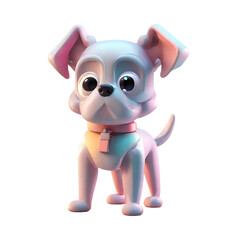 Fototapeta premium A cartoon dog with a collar