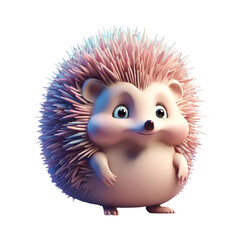 A cartoon hedgehog with pink hair