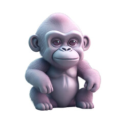 Naklejka premium A cartoon monkey sitting on a black background
