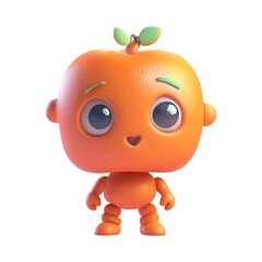 A cartoon orange character with a black background