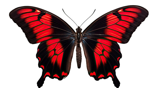 Papilio maackii. Alpine red swallowtail. Colorful exotic swallowtail butterfly © PNG City