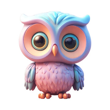 A cartoon owl with big eyes