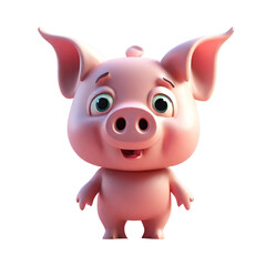 A cartoon pig with big ears