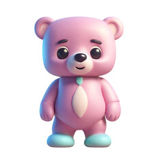 A cartoon pink bear toy