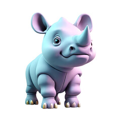 A cartoon rhinoceros on a black background