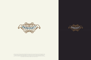 Old vintage Antique label ornament logo decorations. Vector design element