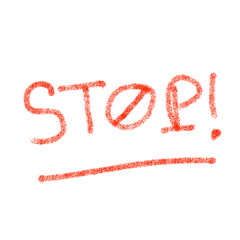 STOP hand written text