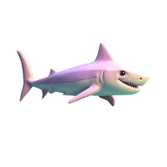 Obraz premium A cartoon shark with a black background