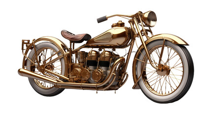 vintage motorcycle on a transparent background