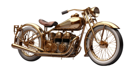 vintage motorcycle on a transparent background