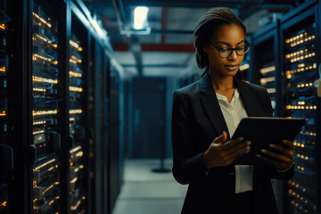 Fototapeta premium Tablet Mastery: Data Control in the Server Realm