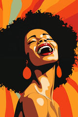 Cultura e Sorrisos: Uma Jovem Afro Brilha no Dia da Consciência Negra, discriminação diversidade história - obrazy, fototapety, plakaty